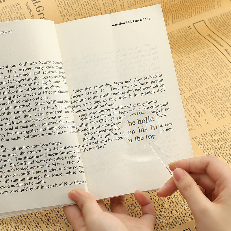 Plastic 40mm Handheld Acrylic Transparent Organic Glass Magnifier High Definition All-Transparent Magnifier