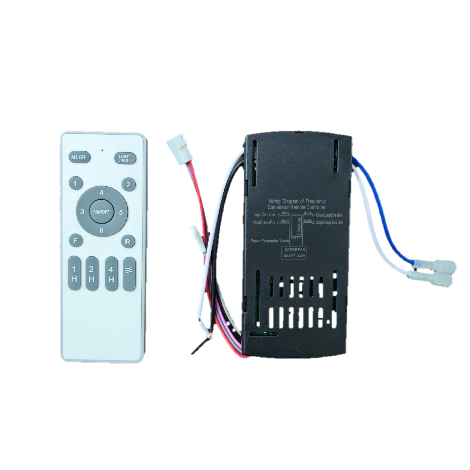 English version 110V-240V ceiling fan light low voltage frequency inverter 6-speed control remote control receiver controller fan