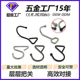 现货批发2.5CM三角形坐垫银色织带金属挂钩汽车座椅挂勾绑带钩扣