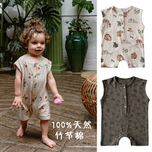 ins北欧风夏季新款0-3岁婴幼儿连体衣纯棉可爱水果印花爬服短爬