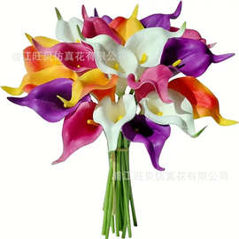 PU迷你马蹄莲仿真花假花婚庆手捧花家居装饰花艺仿真植物跨境专供