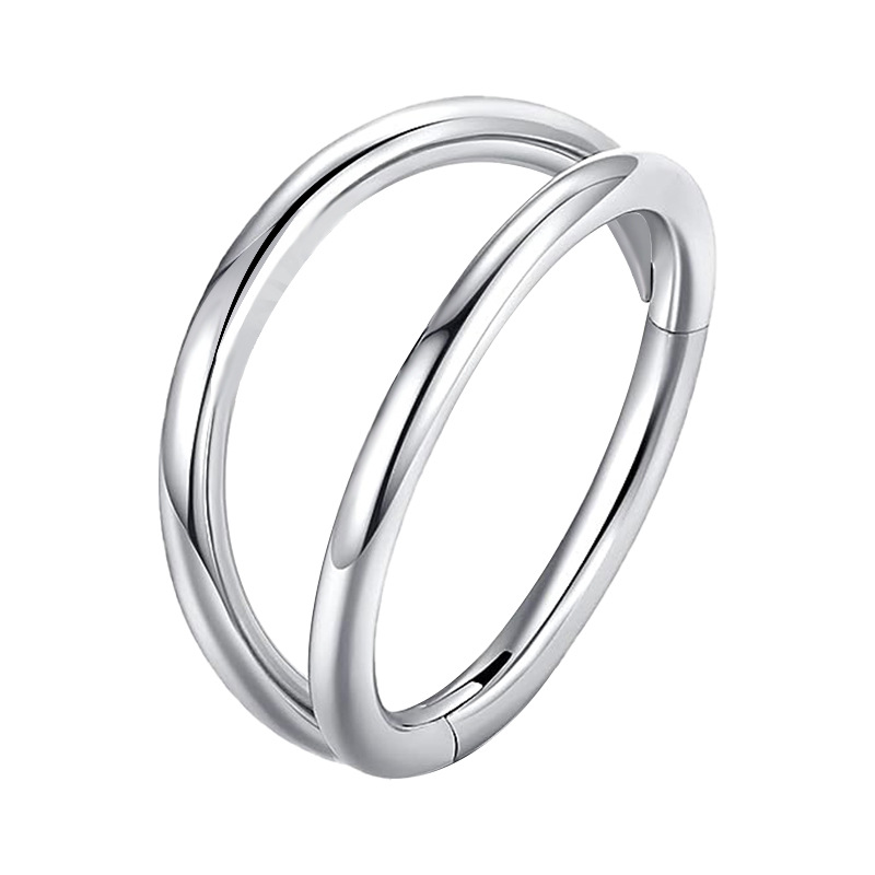 Zesen 316 Stainless Steel Seamless Ring Double Ring Double Bevel Closed Ring Nose Ring Septum Ring Piercing Jewelry detail image 7