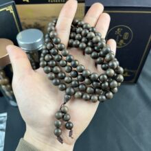 高档礼盒装文莱沉香手串高货沉水级108颗收藏级高油密结木质文玩