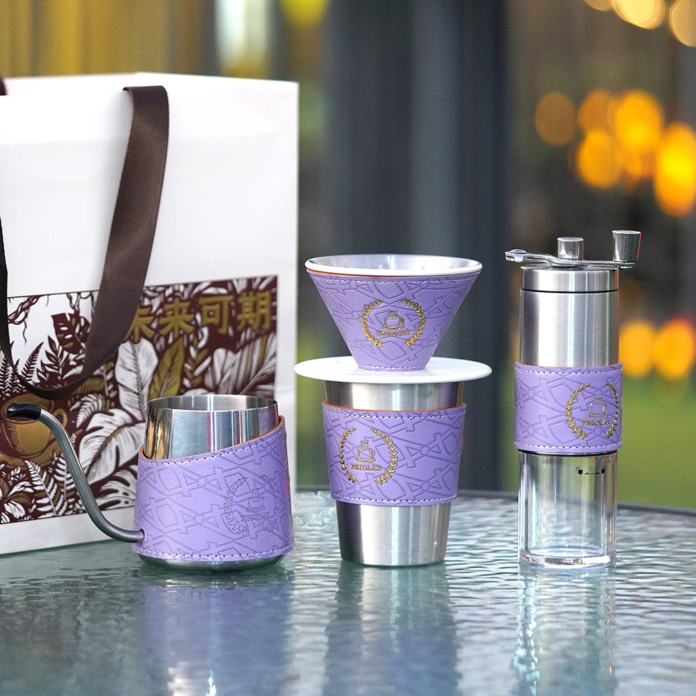 Herramientas de café de lavado de mano conjunto completo de cafetera de café conjunto de molino de mano caja de regalo conjunto completo de reunión anual de regalos de negocios