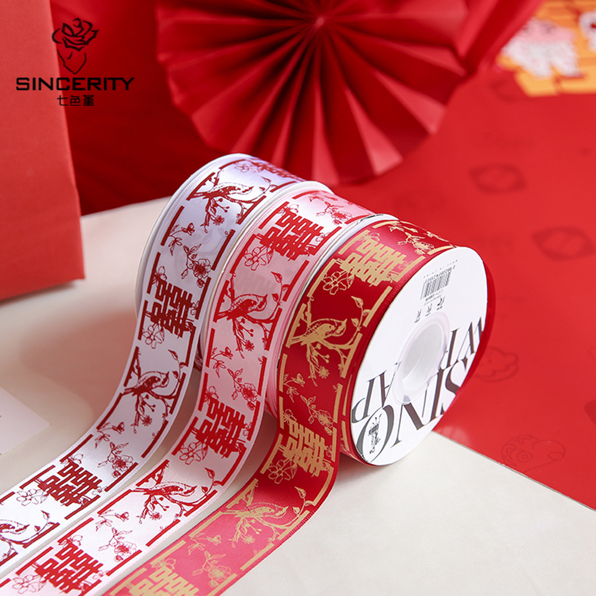 Siete colores cordier doble ala envasado cinta cinta artículos festivos envasado flor florista cinta material floral