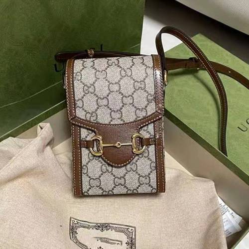 Plastic sealed 1955 women's handbag trendy horseshoe buckle box mobile phone bag printed shoulder crossbody small handbag for women