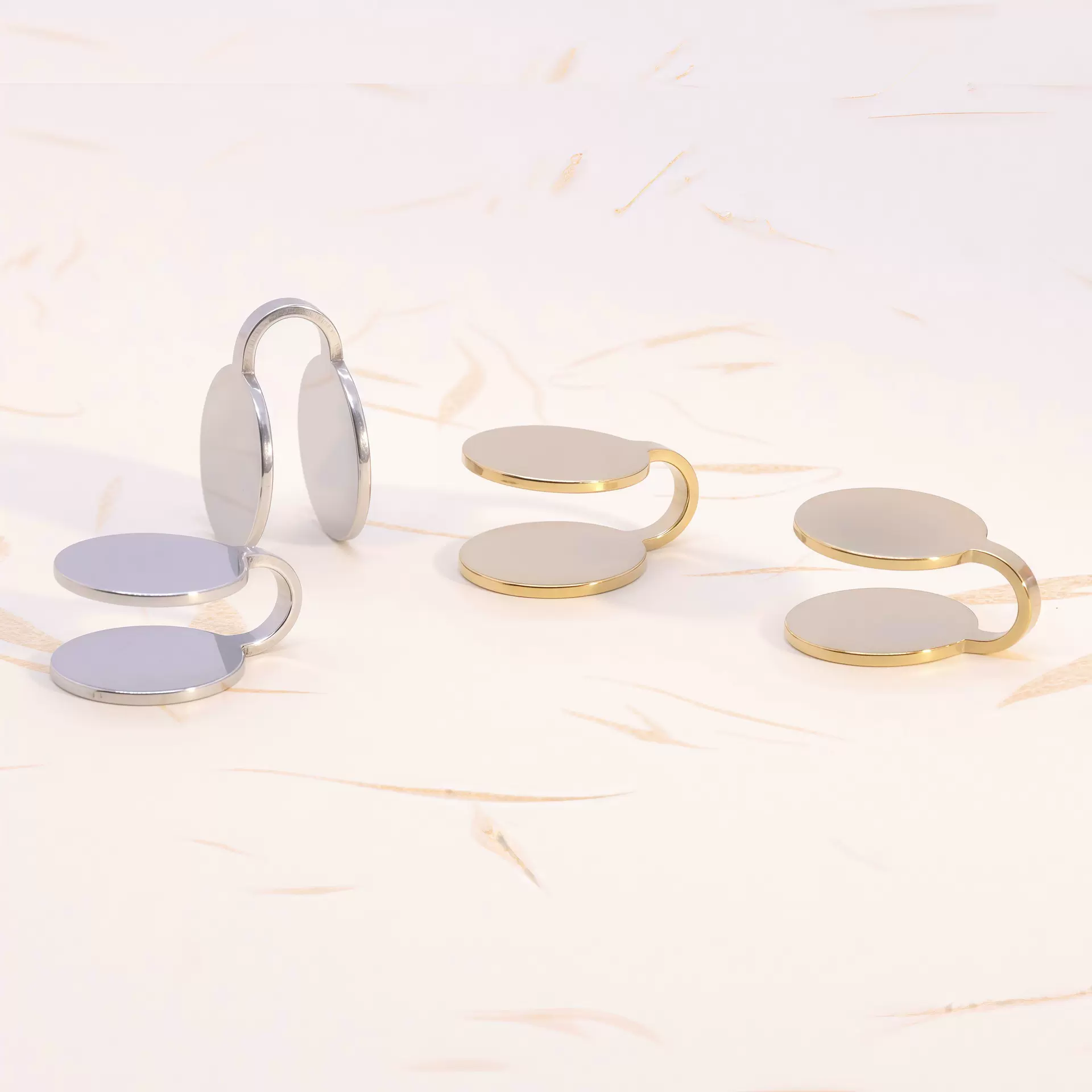 新品来袭 不锈钢无耳洞耳环创意圆形光面耳夹diy耳饰配件现货批发