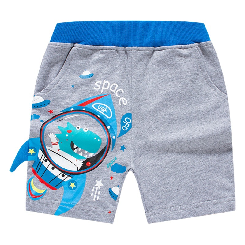 Pantalones cortos infantiles 2026 con diseño de dinosaurio, casuales, de algodón puro, para niños, estilo coreano, a la moda, al por mayor