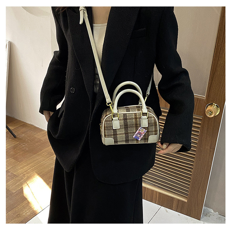 Borsa a tracolla a quadri per donna, elegante borsa a spalla tartan_voghion.com
