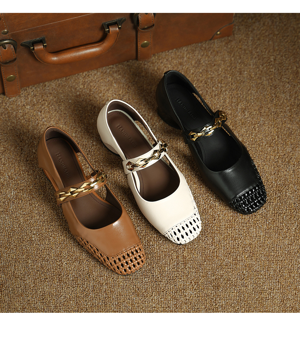Sandal nữ gót thấp mũi hở quai ngang đế xuồng cỡ lớn 33–43 — đen chi tiết 13