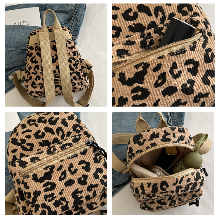 Polyester Lining Material Sewing Thread Fashion Element Leopard Casual Women's Backpack Functional Backpack