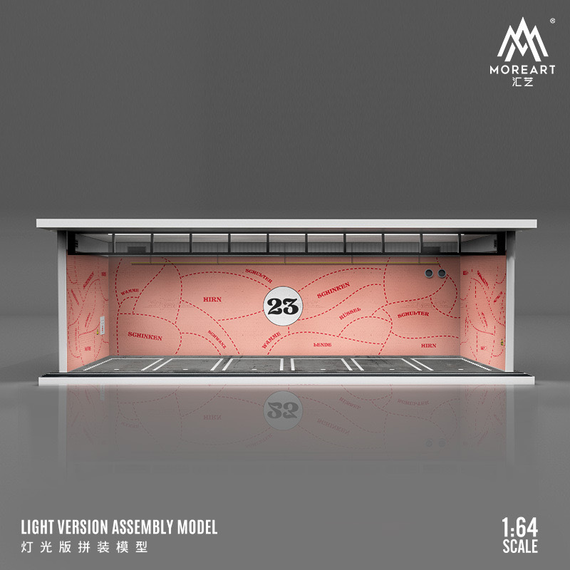 Escena 1:64 garaje de estacionamiento subterráneo modificado RV modelo de coche caja a prueba de polvo con montaje de luz LED