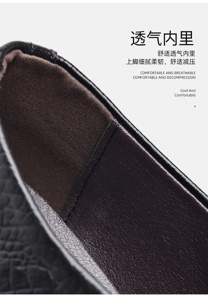 Giày da nam công sở Oxford cổ điển làm thủ công, da bò thật, mũi tròn, cổ thấp — PZ7103 màu nâu, PZ7103 màu đen chi tiết 12