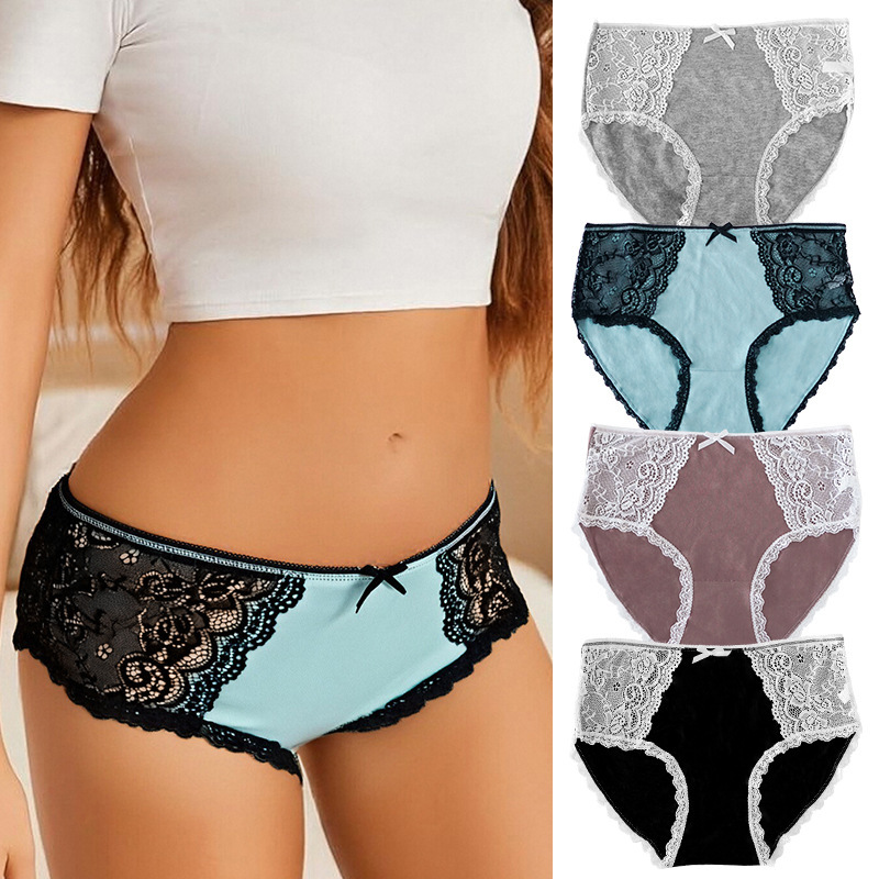 2025外贸供应中腰内裤女透气纯棉裆舒适欧码三角裤Plush panties|undefined