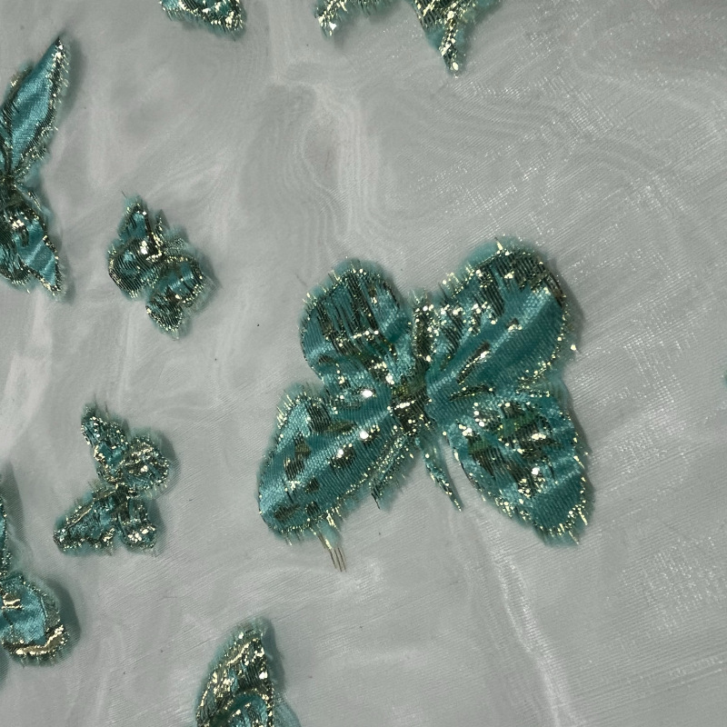 25 nuevo tejido de ergena todo poliéster después de la artesanía de ergena jacquard vestido de moda de tela de mujer en stock