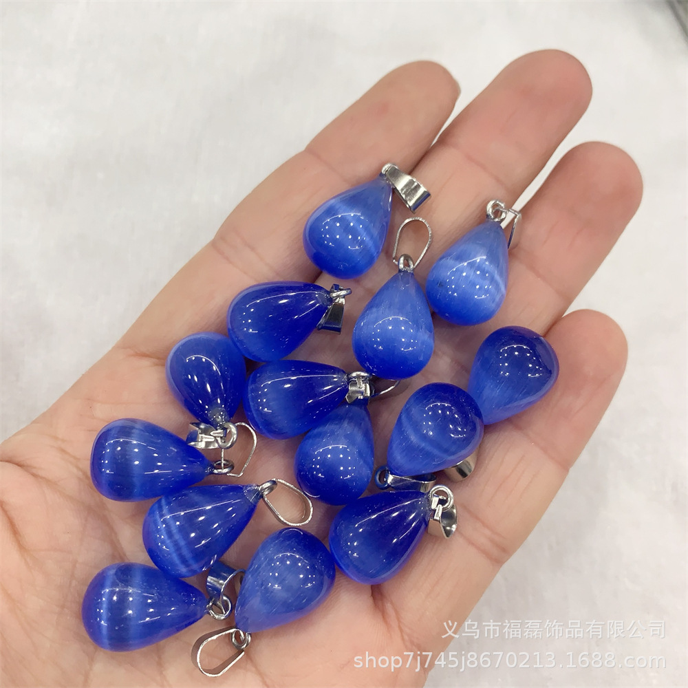 13*18mm ronda gota de agua colgante amatista natural Ojo de Tigre colgante de Piedra DIY pendientes collar de accesorios de la joyería al por mayor