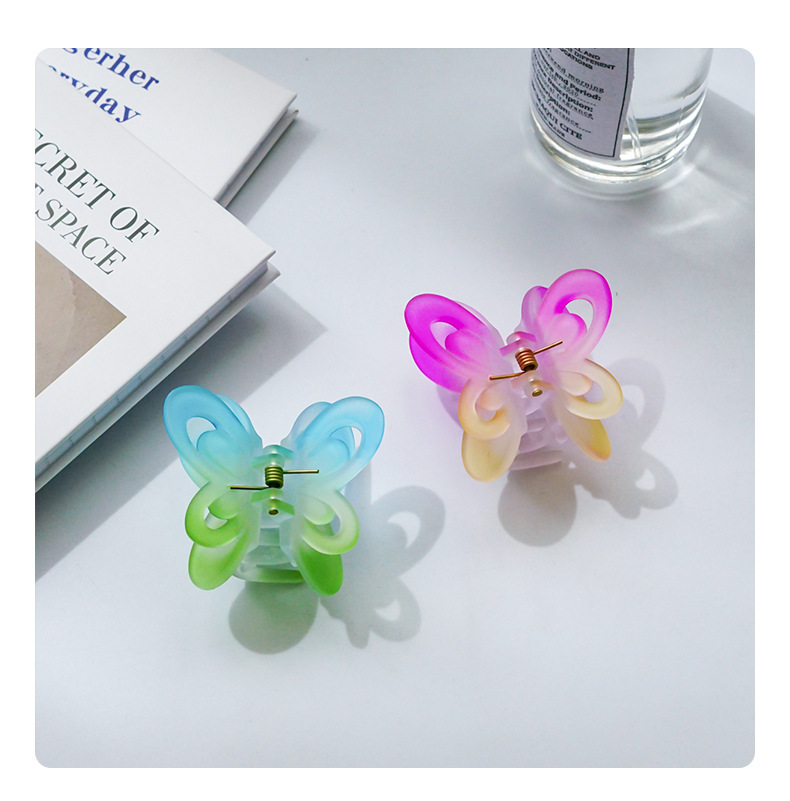 Double Layer Butterfly Grip Gradient Color Hair Clip display picture 2