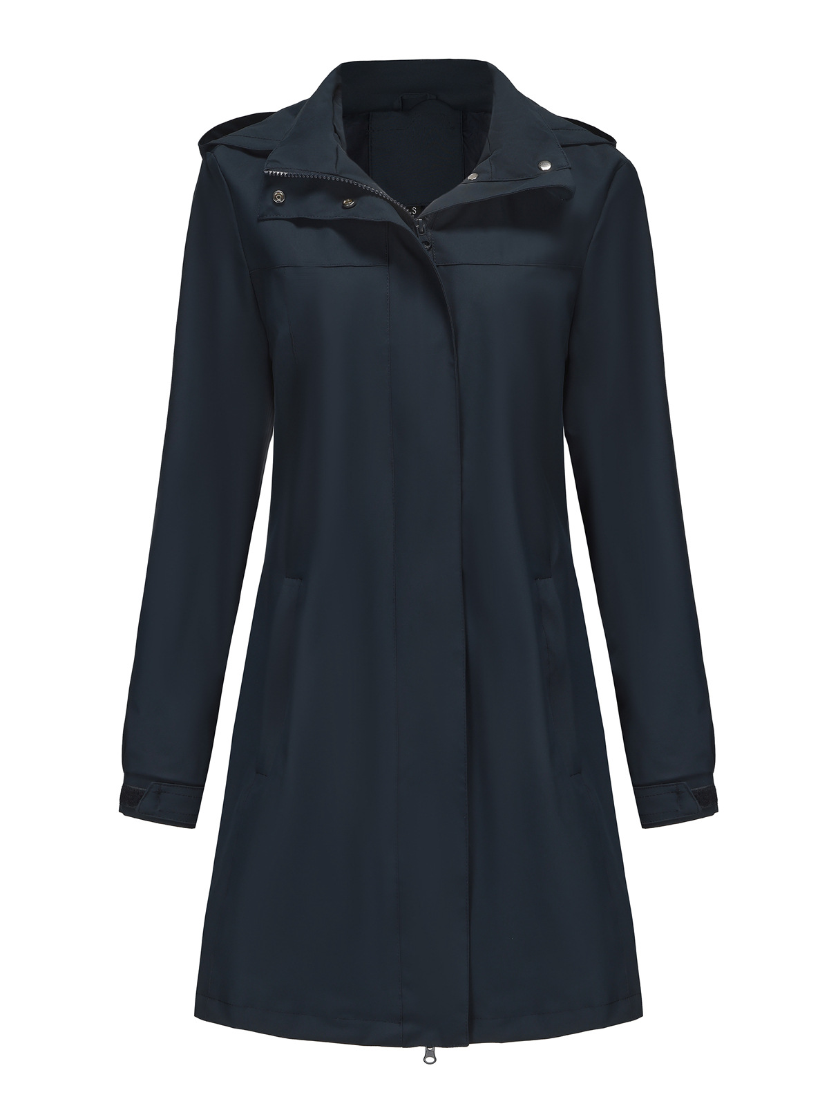 Women's Clothing new spring and autumn detachable hood water repellent windbreaker women's solid color long sleeved thin jacket_voghion.com
