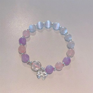 Tiktok Trending Cat's Eye Stone Crystal Bracelet Wholesale Beads String Beads High-End Accessories Bracelet Moonstone Hand Jewelry