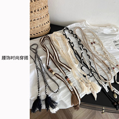 腰带女配裙子绑带装饰2025民族风棉线编织腰带配饰打结绳复古百搭