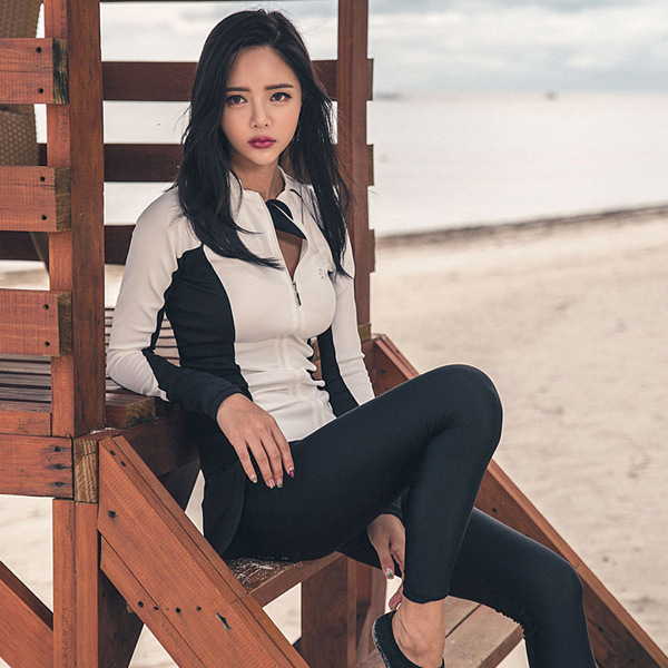 Factory direct diving suit female split jellyfish long sleeve sunscreen conservative slim quick-drying surfing suit swimsuit female