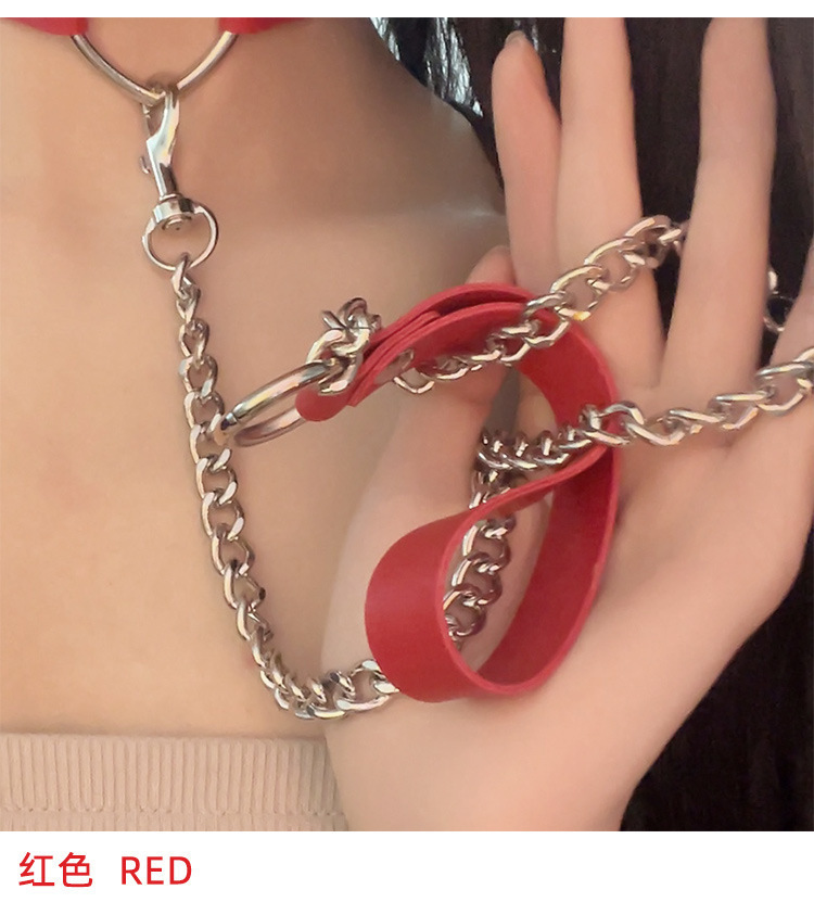 Silicone Leg Ring with Lace Bow Collar Bracelet, Black Adult Intimates Accessory — detail image 14