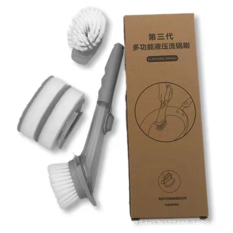 Directo de fábrica automático líquido lavado cepillo olla artefacto multifunción líquido alambre cepillo mango largo descontaminación TPR olla cepillo