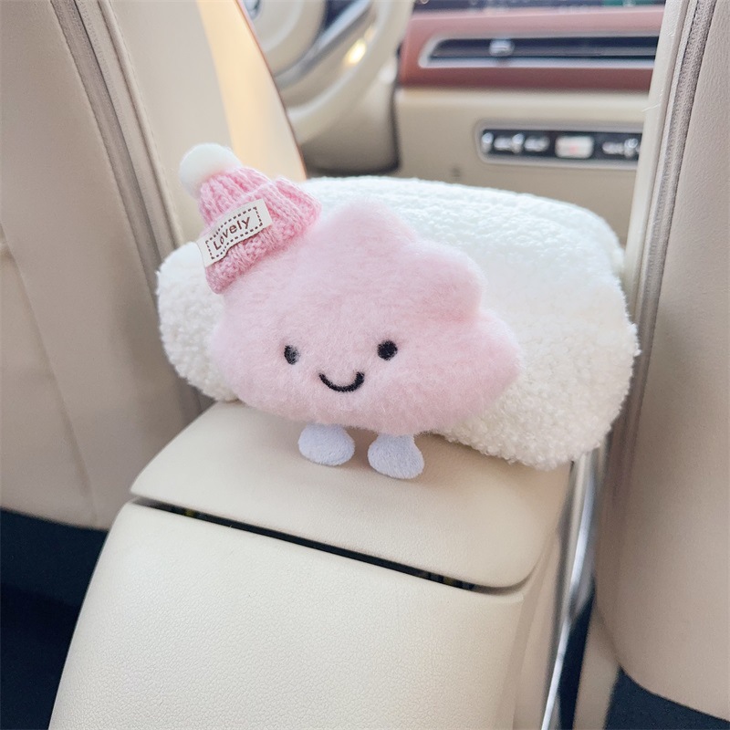 Tissue Box Auto: Qiao Le Jia Yuan Car tissue box/set - pink-hat-pink-cloud-armrest-tissue-box