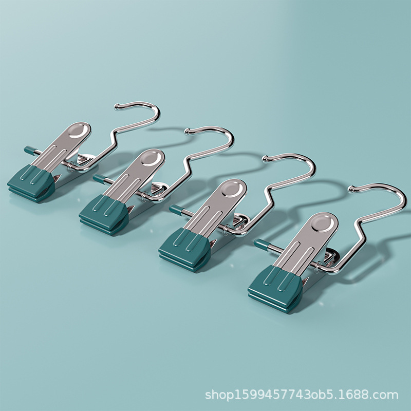 Metal multifuncional con clip de gancho calcetines de secado clip de sombrero clip de muestra clip de acero inoxidable antideslizante clip pequeño de 3 palabras