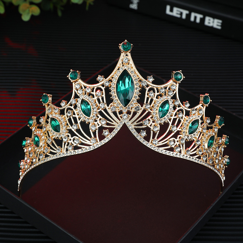 Corona de novia transfronteriza estilo barroco de lujo atmósfera corona de fiesta accesorios de vestido de princesa