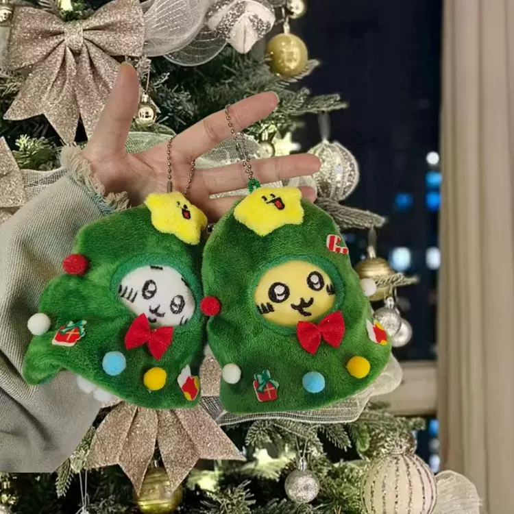 日系圣诞头套小八挂件圣诞树系列毛绒玩偶公仔少女心可爱包包挂饰