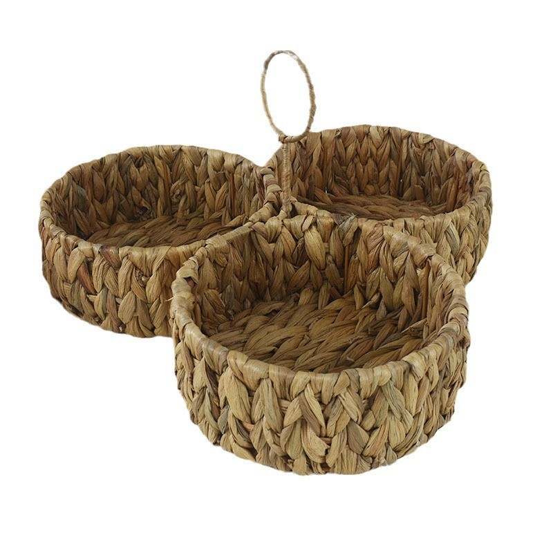 Canasta de almacenamiento simple directa de fábrica canasta de agua hierba tejida a mano cuchillo redondo y cesta de tenedor cesta de flores pequeña portátil cesta de almacenamiento