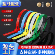 工厂批发可松式彩色活扣塑料扎带4*5*8*塑料扎带可重复使用耐高温