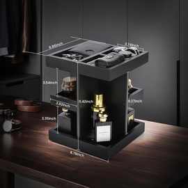 跨境木质家用桌面护肤品收纳架多层可旋转多功能储物整理架