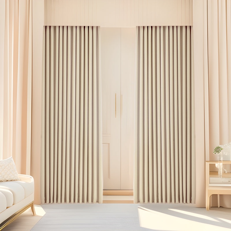 Room Curtains Bedroom Blackout 2025 New French Style Textured Grainy Texture Bay Window Sunshade Simple Style Ready-Made Window Curtains