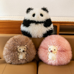 跨境外貿可愛球球系列毛絨玩具創意仿真小刺蝟公仔玩偶抱枕禮物