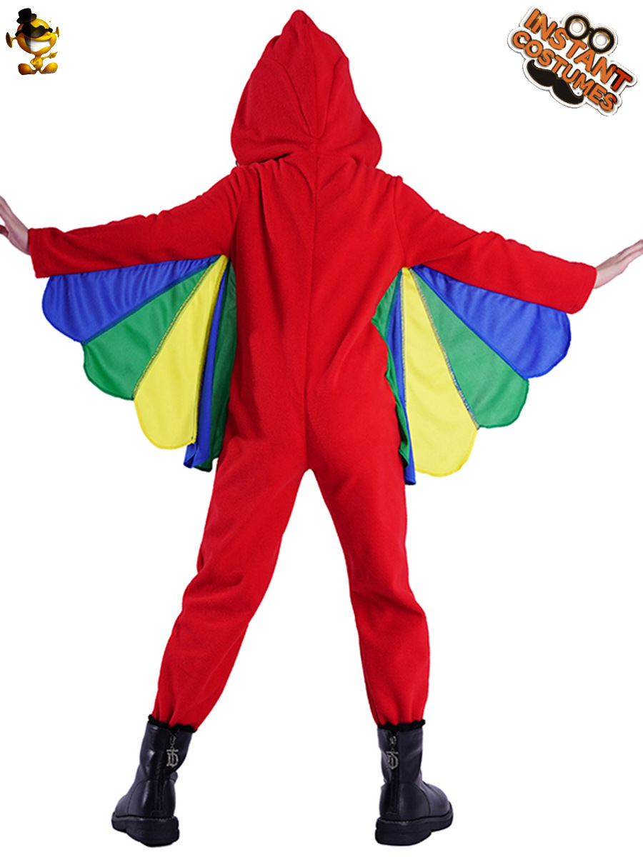 Los niños de Halloween lindo loro rendimiento apoyos traje niños animal juego de rol etapa rendimiento traje
