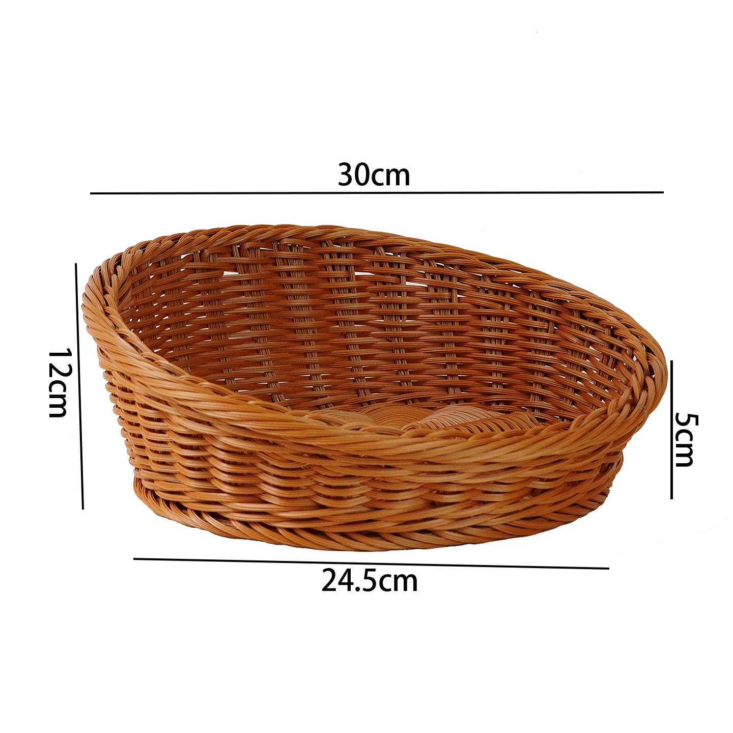 브라운 라운드 베벨 직경 30cm S 사이즈