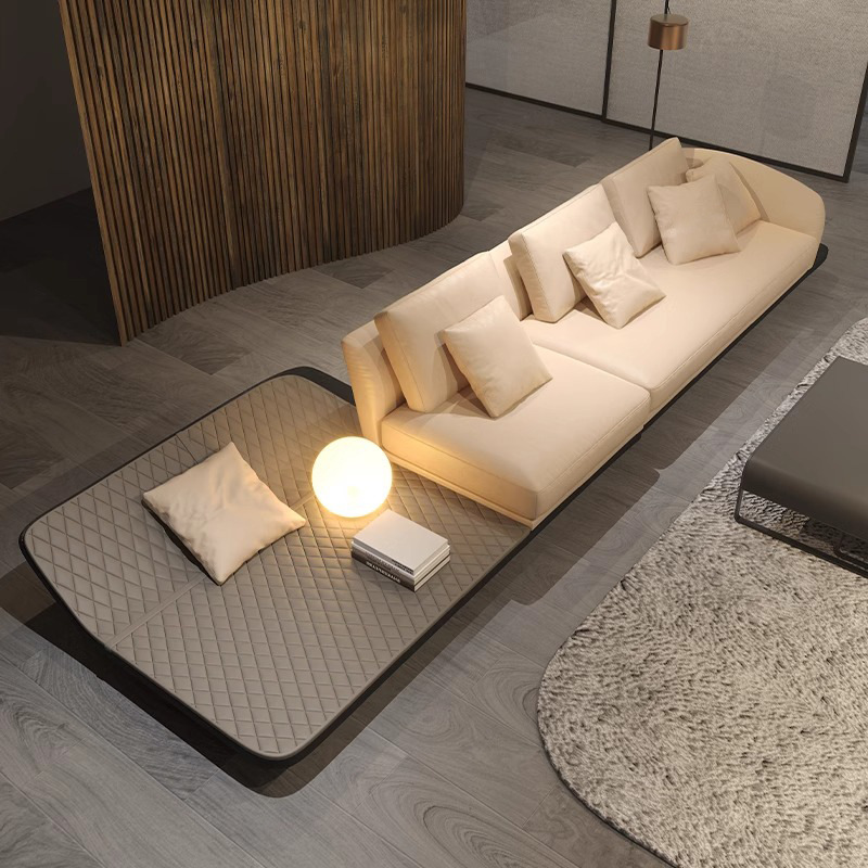 Sofá de esquina de arco de viento silencioso sofá de forma especial combinación de sofá de estilo medio antiguo sofá de tela sala de estar de villa