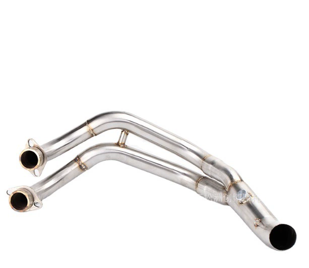 Модификация выхлопной трубы для мотоцикла MT-07, передняя часть из нержавеющей стали, прямой стиль MT07, прямой выхлоп, FZ-07, изогнутая труба, звуковой эффект