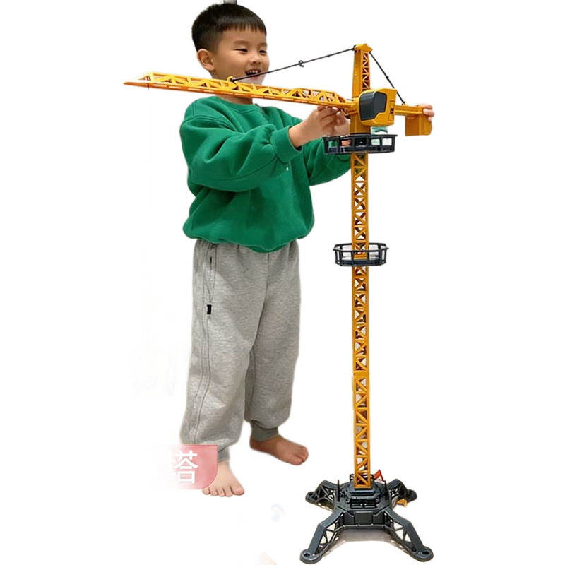 Grúa torre de aleación super grande juguete grúa para niños 3 vehículos de ingeniería 4 simulación 5 modelo niño de 6 años
