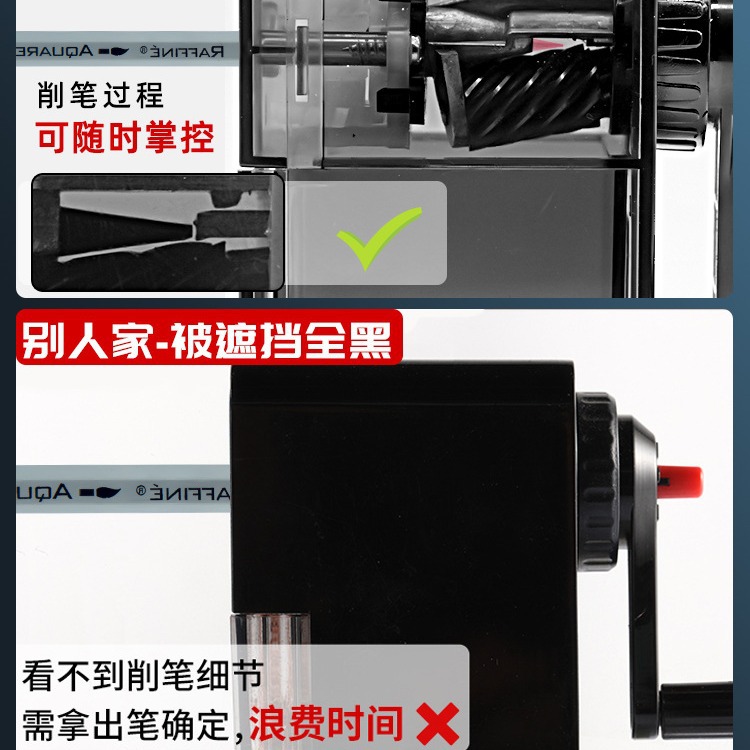 Yunfeng boceto sacapuntas Sacapuntas de lápiz de mano al por mayor sacapuntas Sacapuntas de lápiz sacapuntas Manual COLOR plomo negro