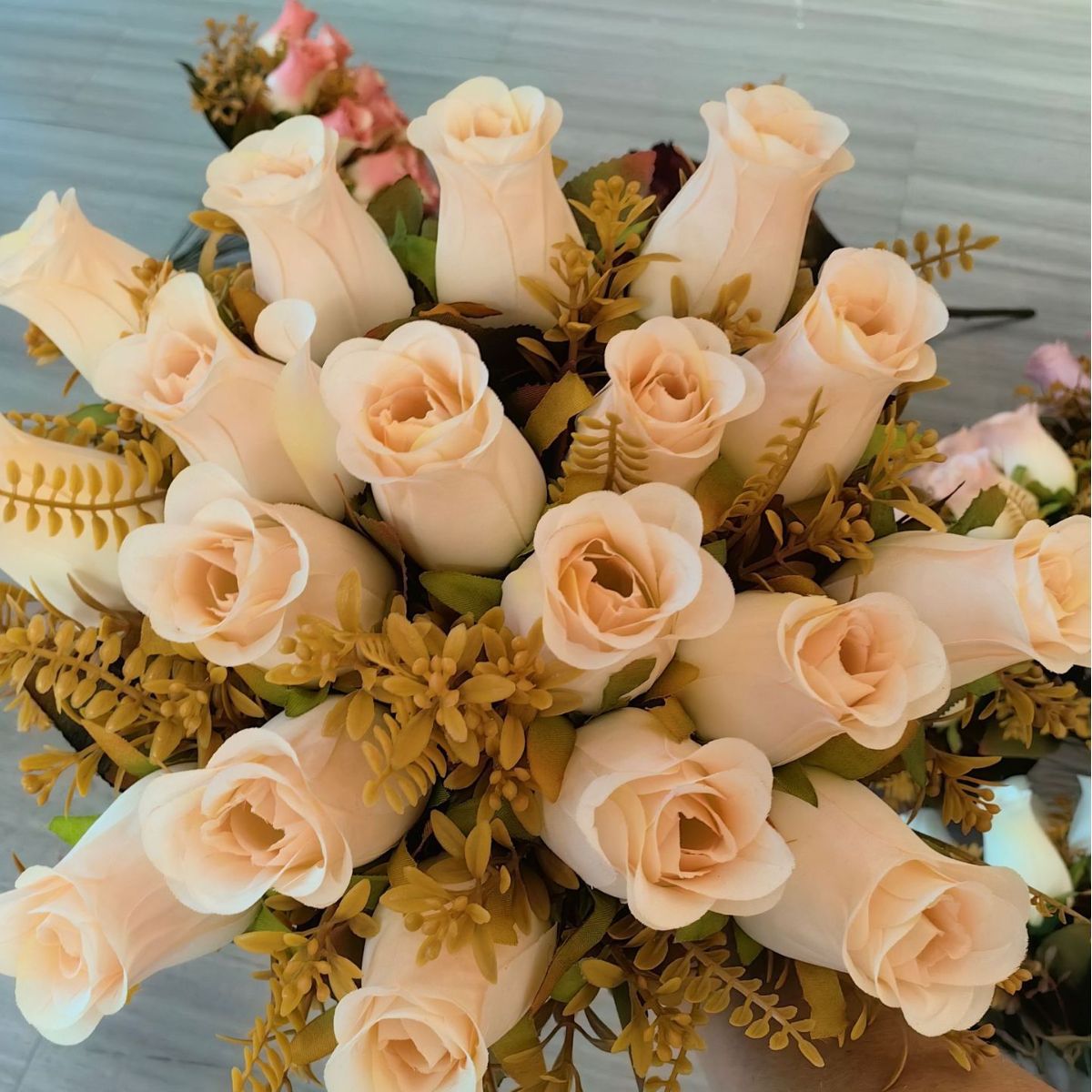 18 brotes de mano simulación de flores falsas rosas decoración floral ramo de boda