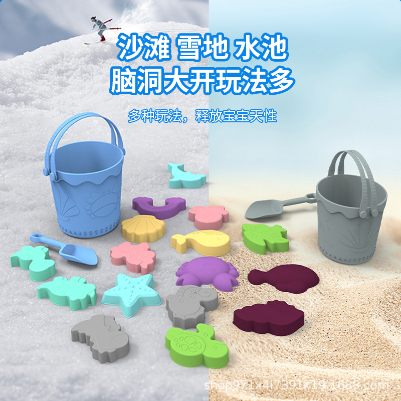 Amazon Hot Sale Navidad padres-hijos regalos interactivos de silicona de grado alimenticio para jugar con nieve portátil cubo de nieve en stock al por mayor