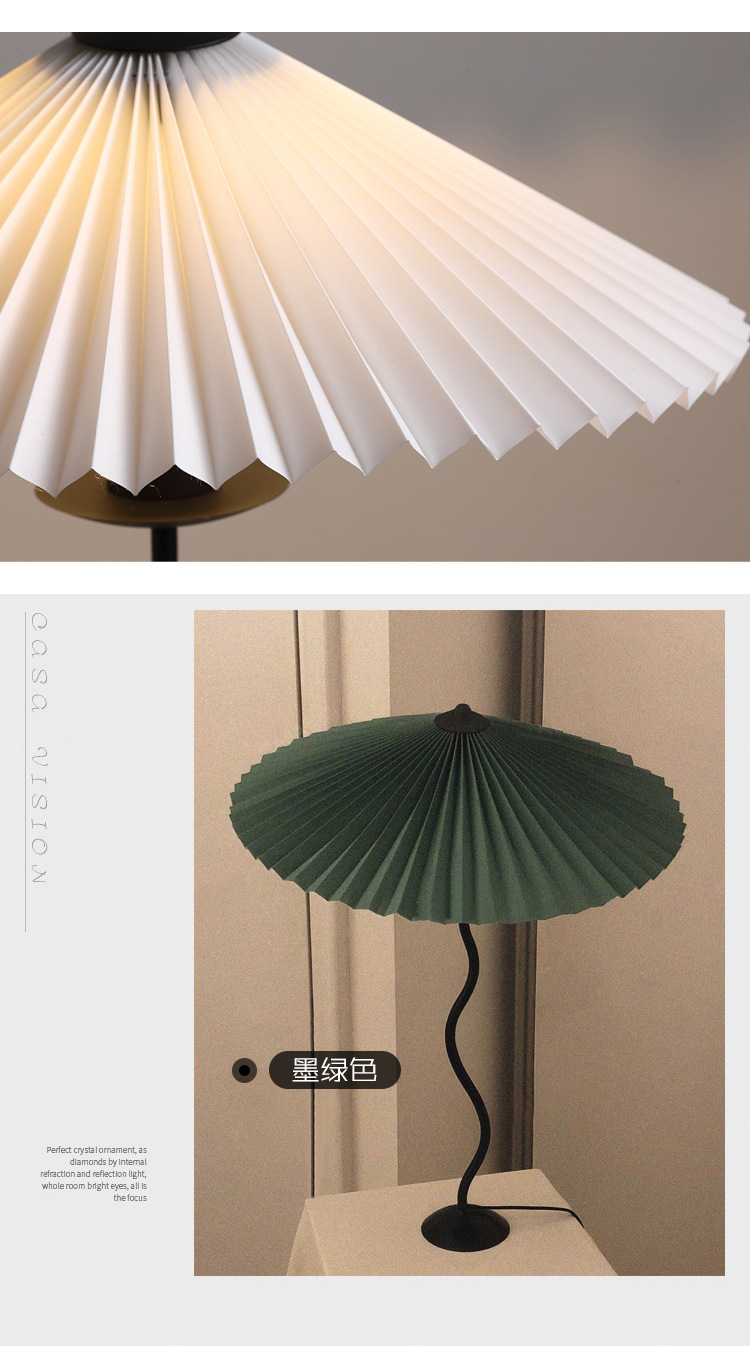 Description Picture 3 of itemNordic Creative Pleated Floor Lamp LED Fabric Umbrella Stand Light Living Room Corner Decoration Bedside Minimalist Floor Lamps