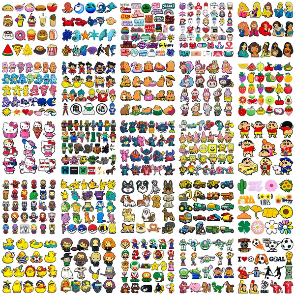 100 Sets of Hot-Selling Croc Shoe Accessories, Shoe Flowers, DIY Shoe Accessories, Pvc Soft Rubber Shoe Buckles, Croc Decorative Buckles