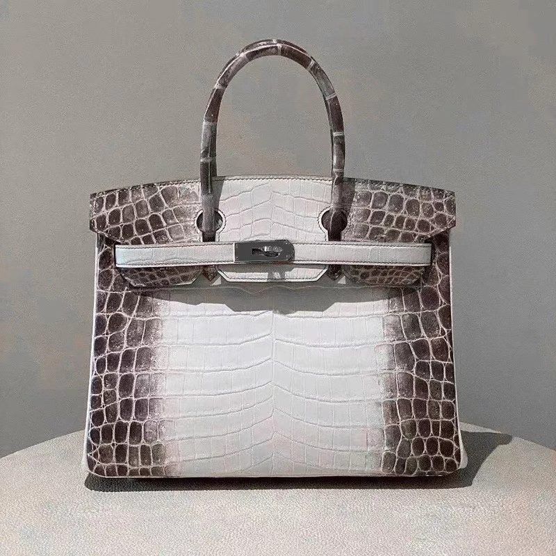 Yijingyuan Women's Bag Thirty Only Same Style Bag Gradient Crocodile Pattern Birkin Bag 2021 Genuine Leather Handbag Women's Commuting