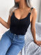 Spring and Summer 2025 European and American Casual Metal Buckle V-Neck Hollow Top Vacation Sweater Amazon Cross-border Women's Clothing