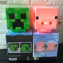 新款世界粉色小猪充电发声卡通灯马赛克游戏氛围灯充电绿色小夜灯