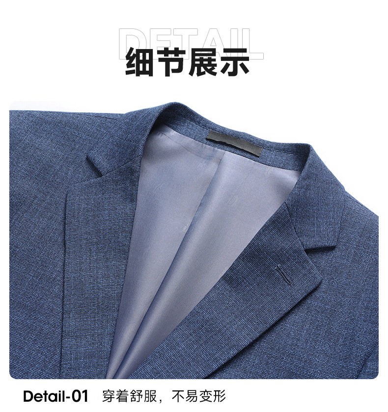Áo vest nam mỏng dáng ôm màu trơn một hàng hai nút, tay dài — Màu xanh lam chi tiết 18